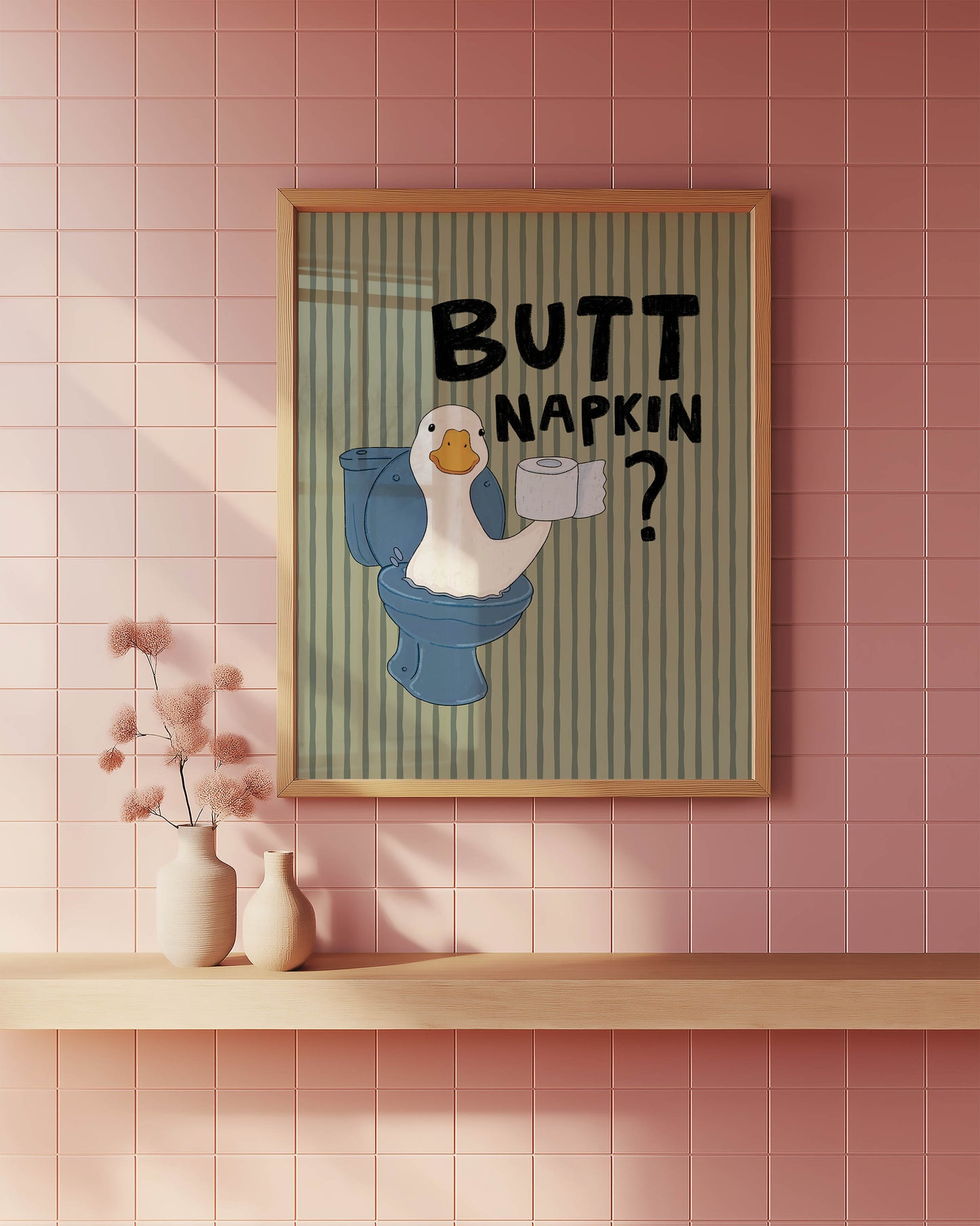 Butt Napkin Duck Bathroom Print
