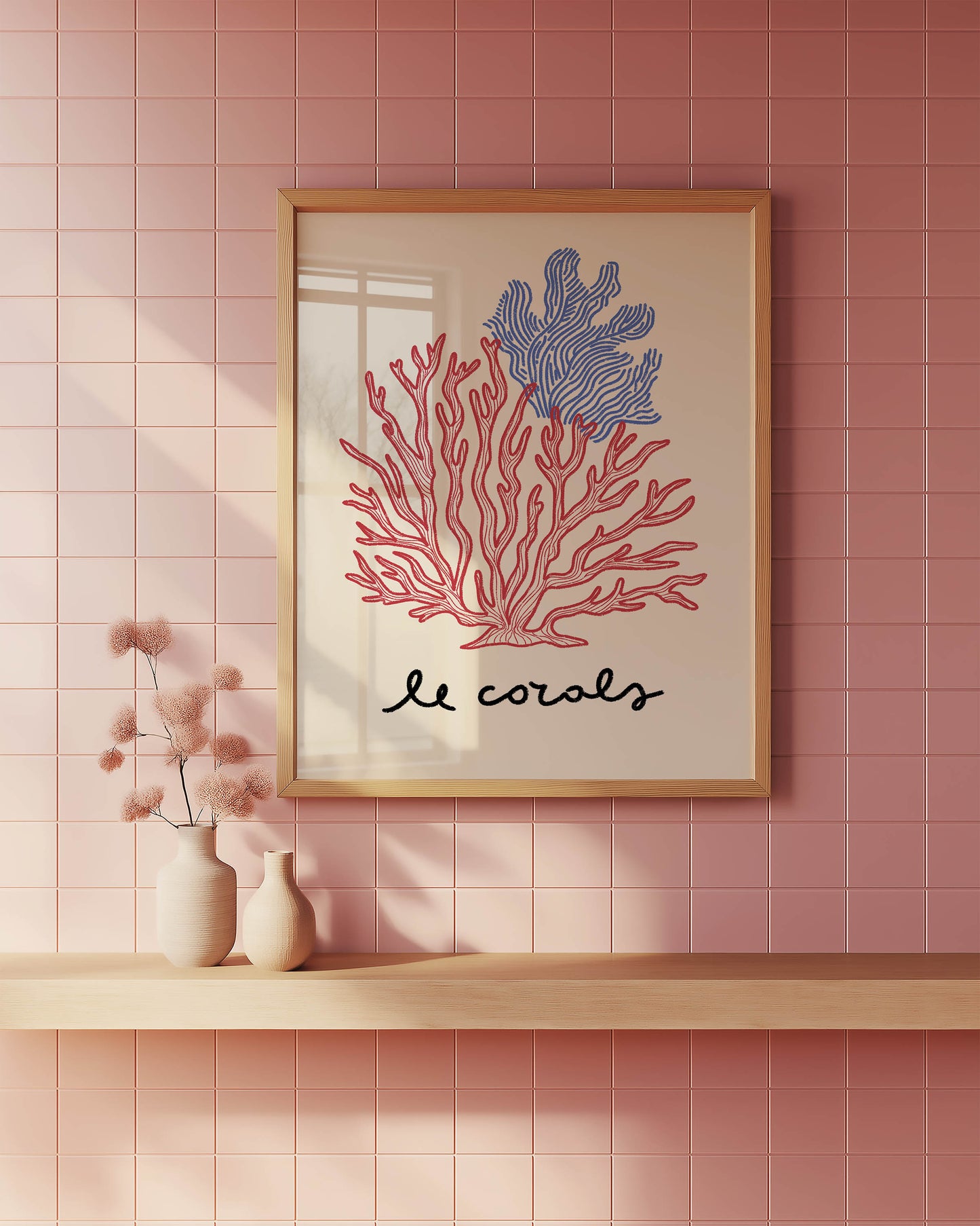 Le Corals Coastal Typography Print
