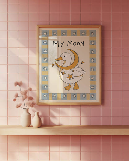 My Moon Duck Nursery Print