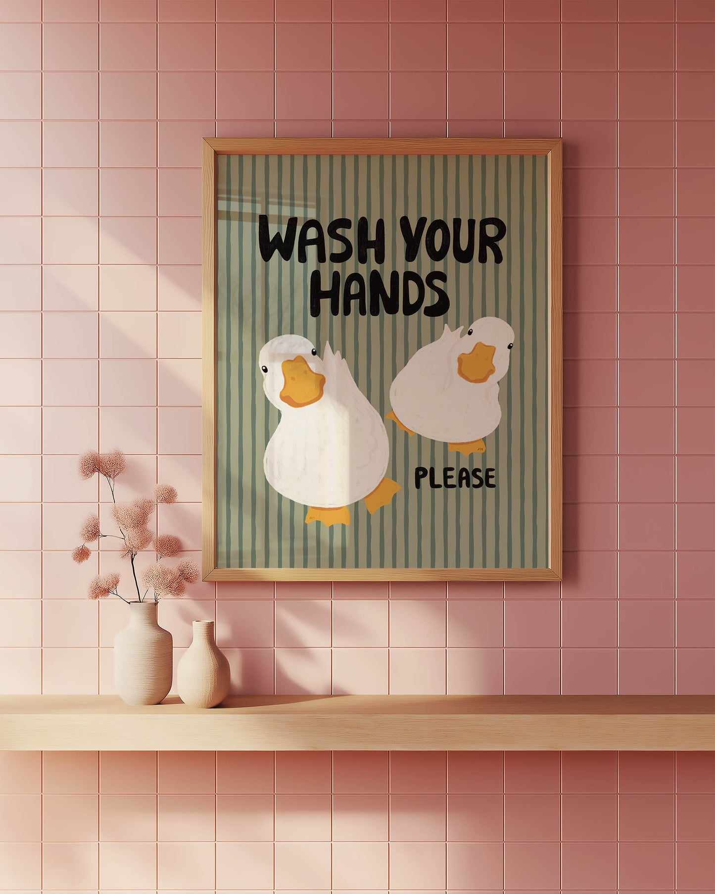 Wash Your Hands Duck Bathroom Print