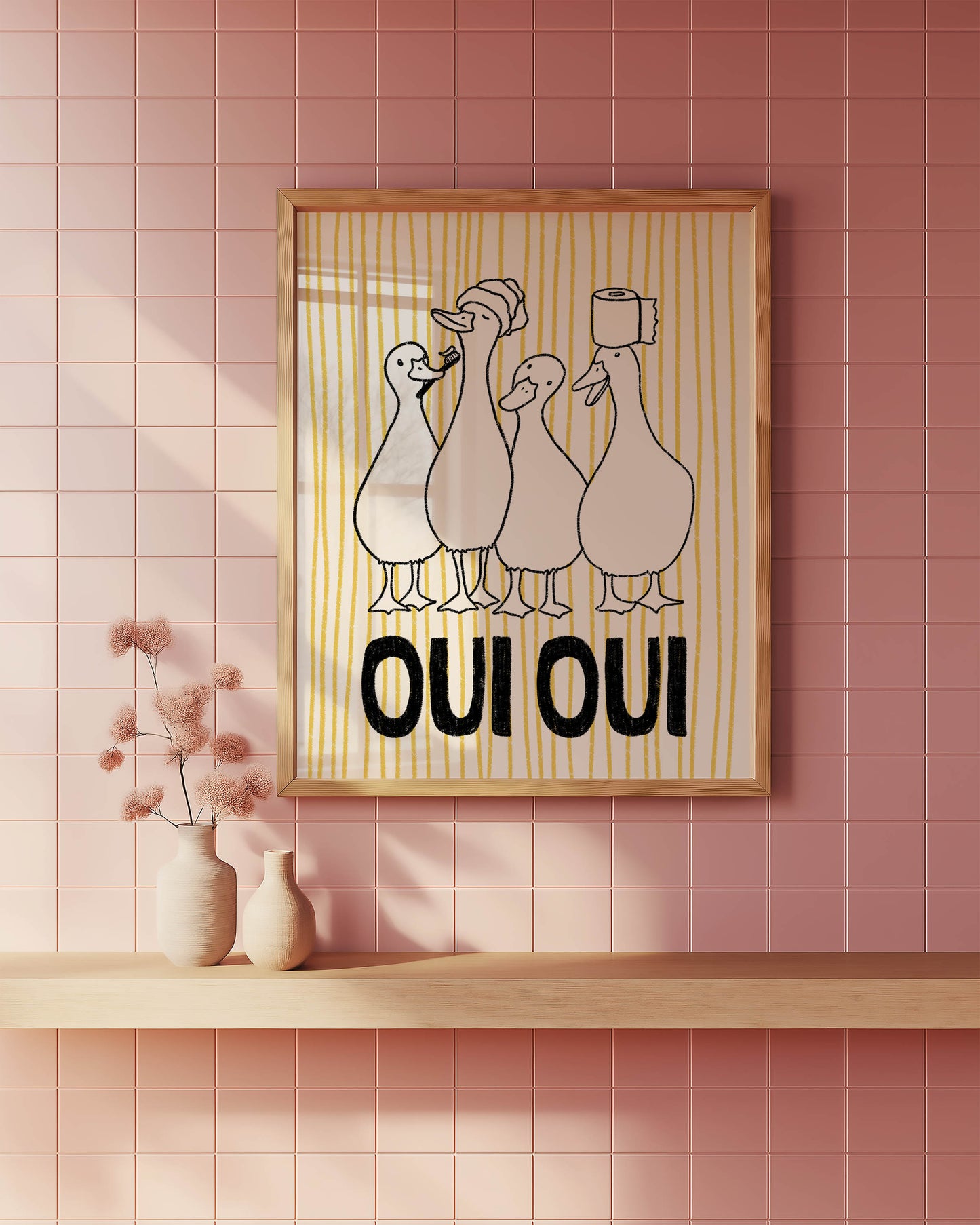 Oui Oui Bathroom Ducks Print