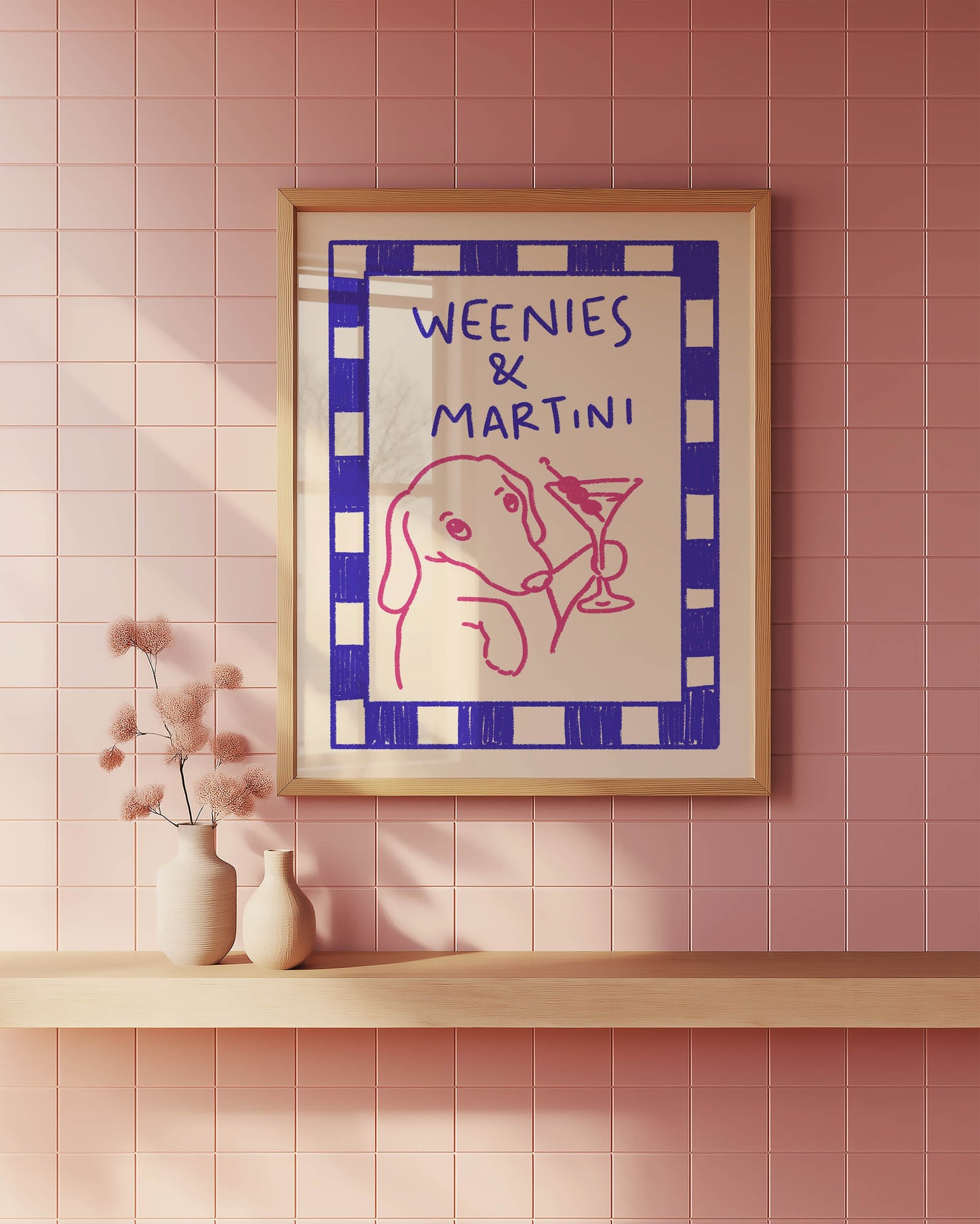 Weenies & Martinis Dachshund Quote Print