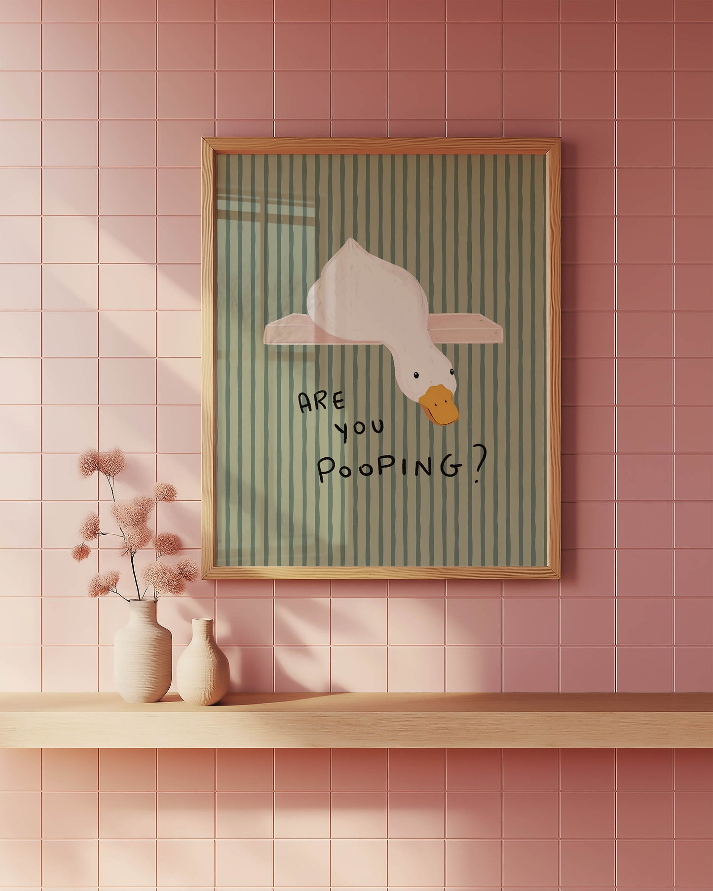 Are You Pooping? Funny Duck Bathroom Print
