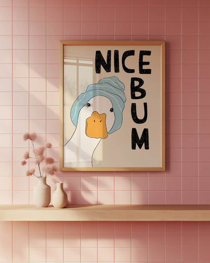 Nice Bum Duck Bathroom Print
