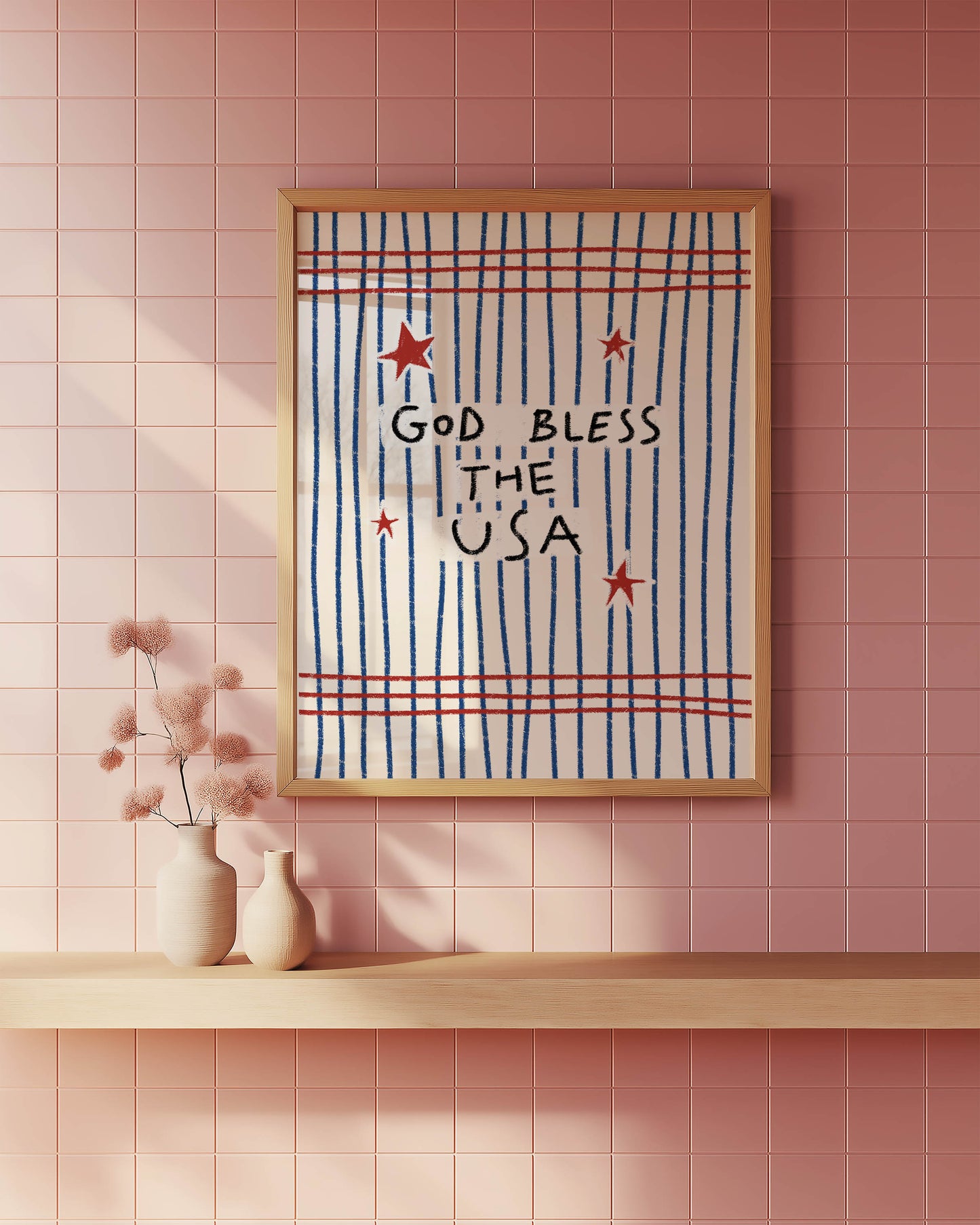 God Bless the USA Patriotic Art Print