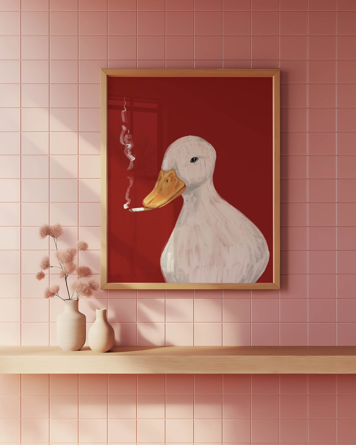 Smoking Duck Art Print