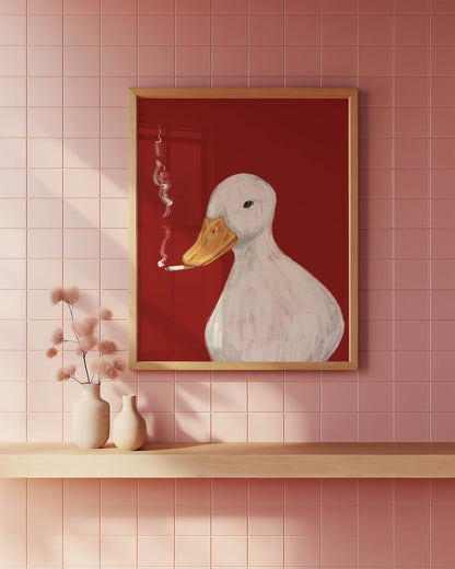 Smoking Duck Art Print