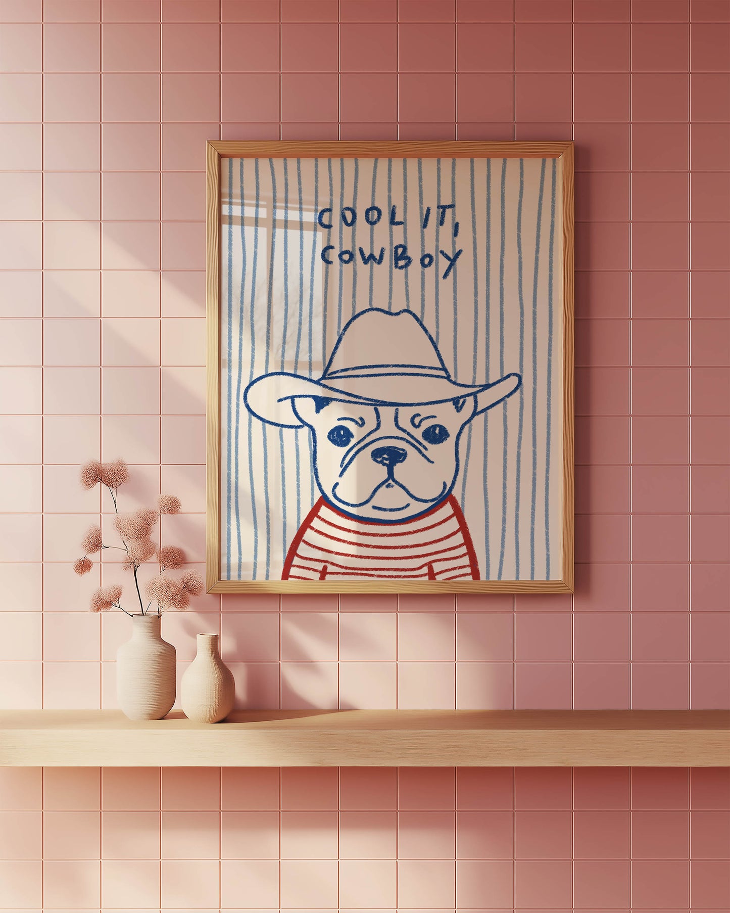 Cool It, Cowboy Bulldog Art Print