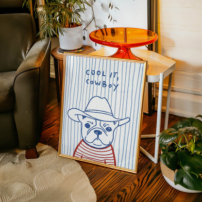 Cool It, Cowboy Bulldog Art Print