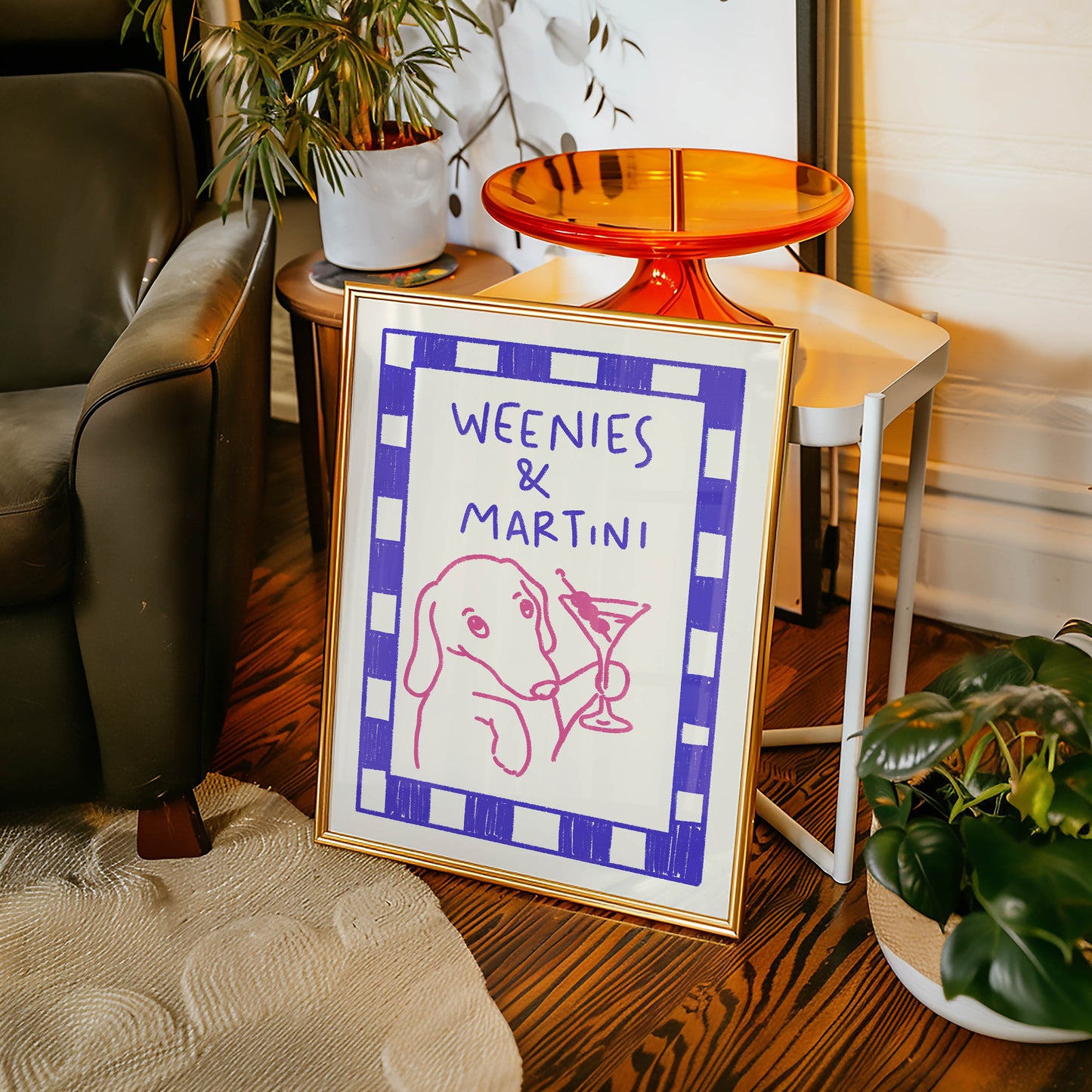 Weenies & Martinis Dachshund Quote Print
