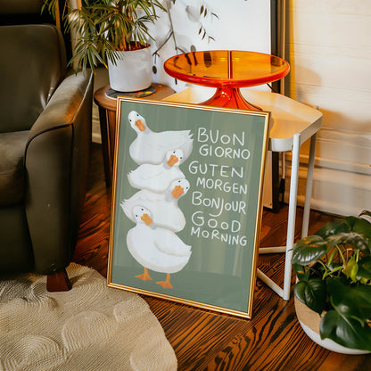 Good Morning Ducks Multilingual Print