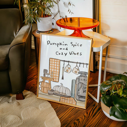 Pumpkin Spice & Cozy Vibes Kitchen Print