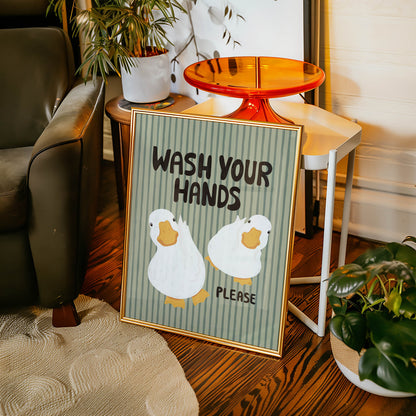 Wash Your Hands Duck Bathroom Print