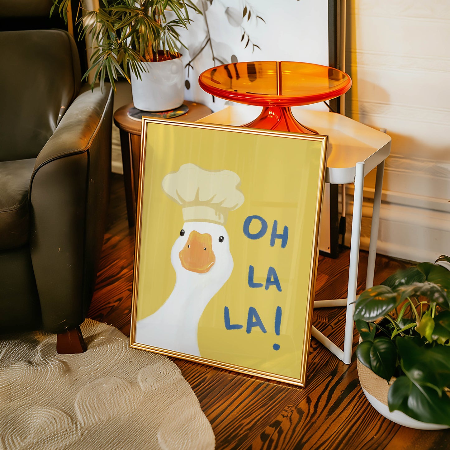 Oh La La Chef Goose Print