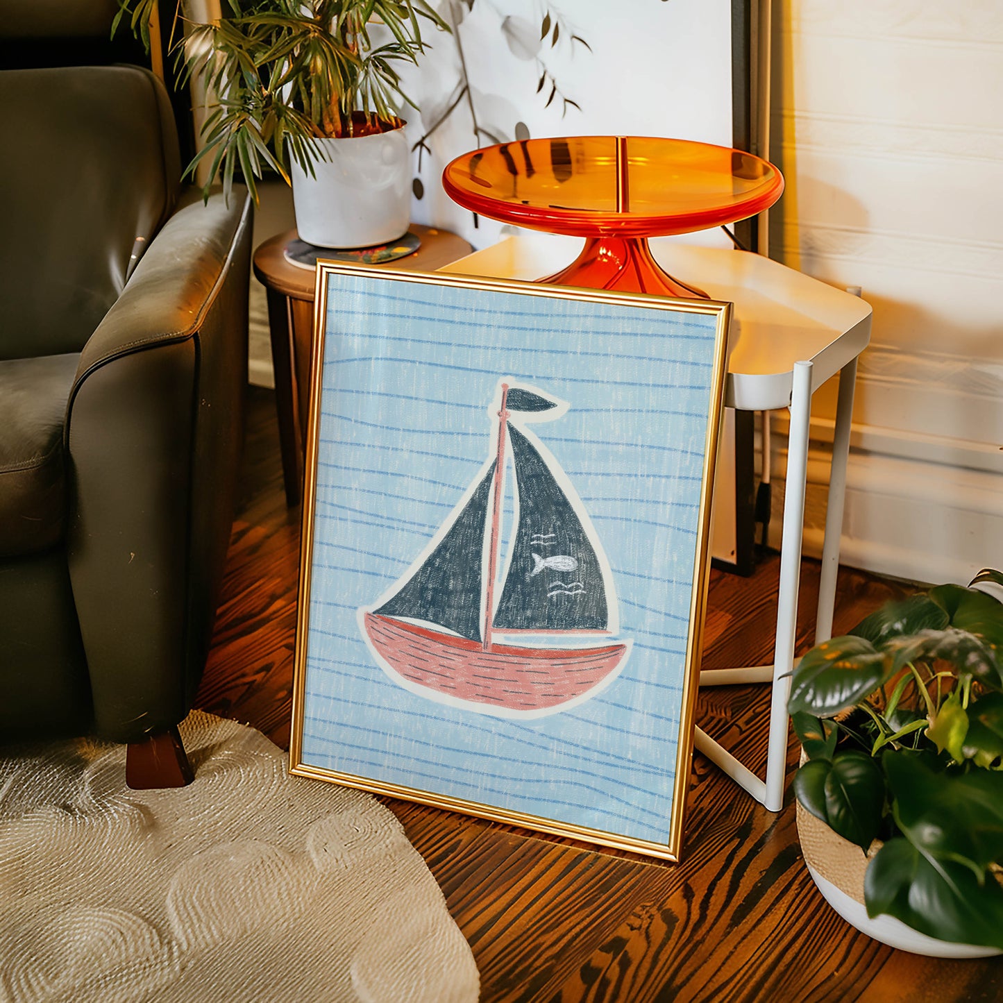 Vintage Sailboat Nursery Print