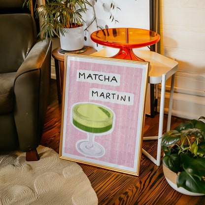 Matcha Martini Pink Kitchen Print