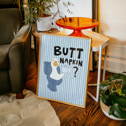 Butt Napkin Duck Bathroom Print