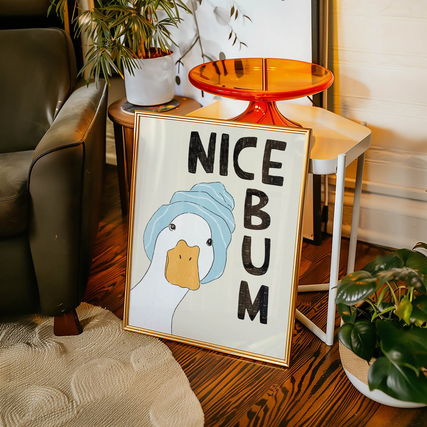 Nice Bum Duck Bathroom Print