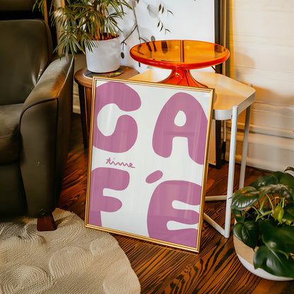 Café Time Pink Typography Print