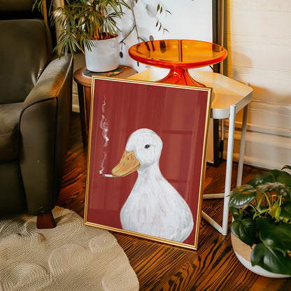 Smoking Duck Art Print