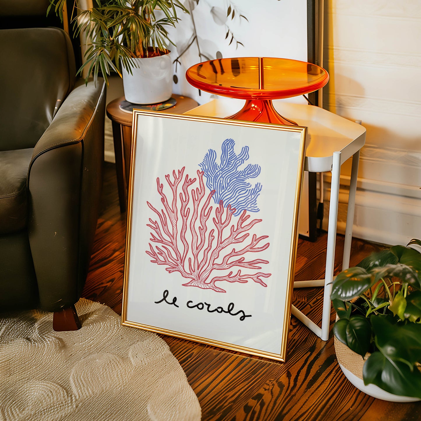 Le Corals Coastal Typography Print