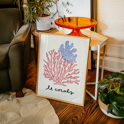 Le Corals Coastal Typography Print