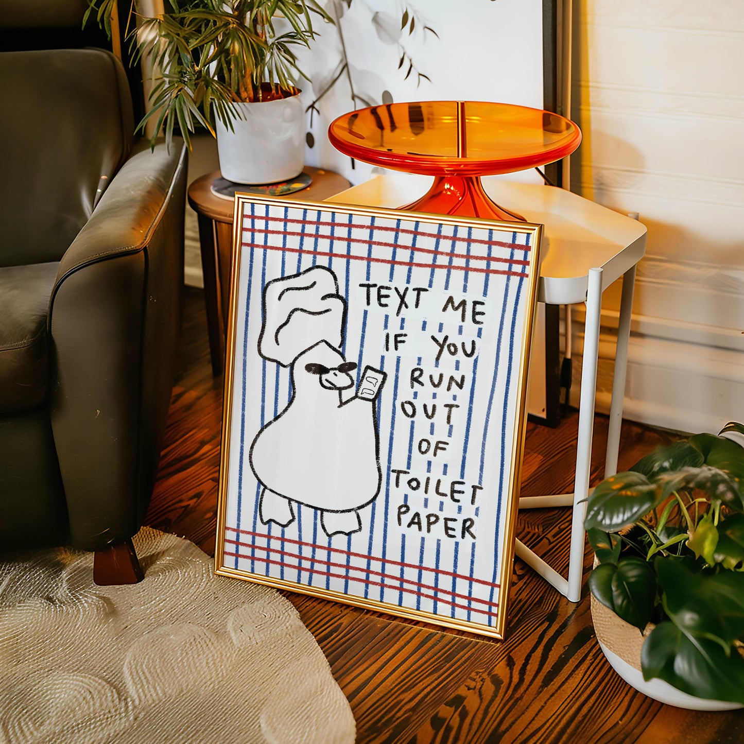 Text Me Toilet Paper Duck Print