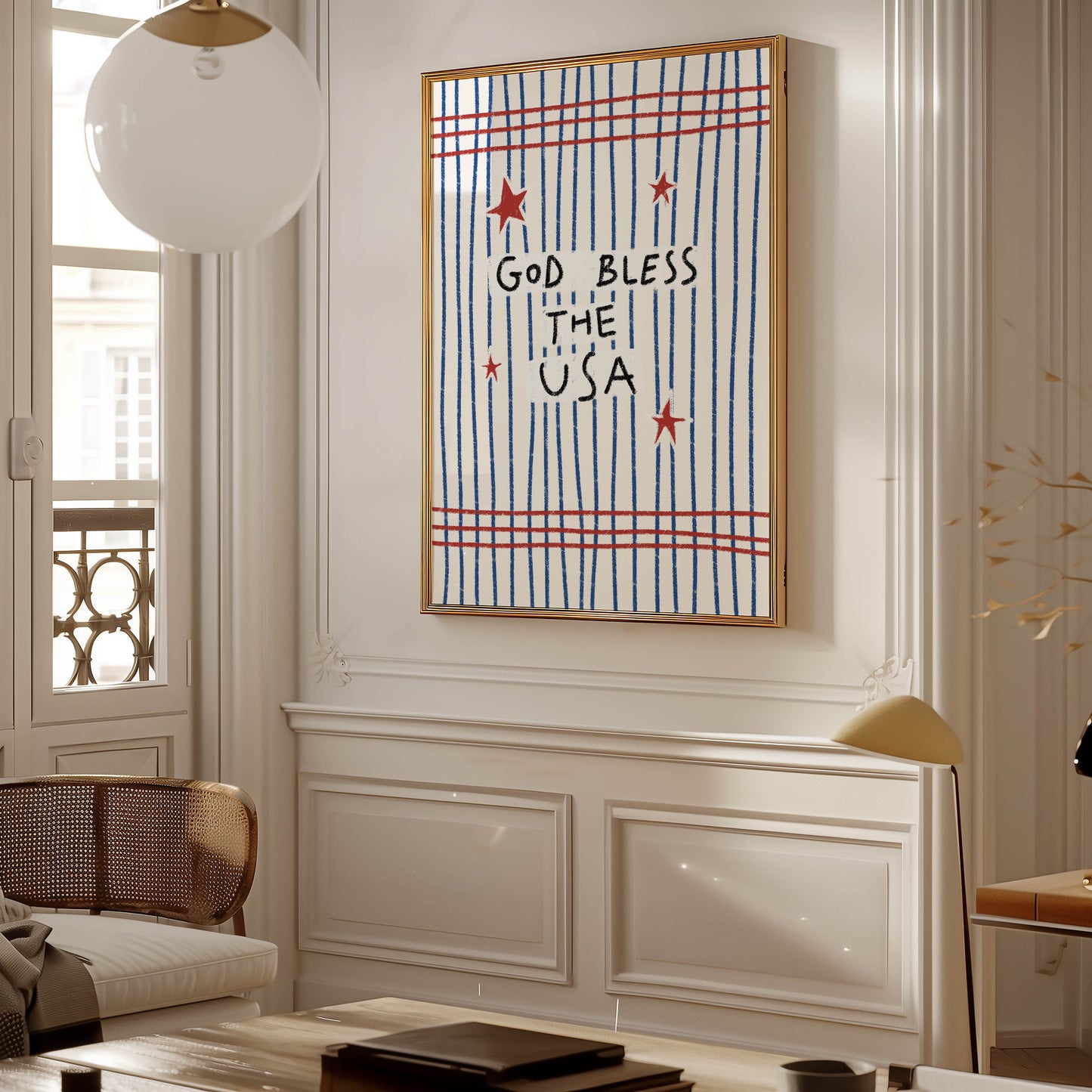God Bless the USA Patriotic Art Print