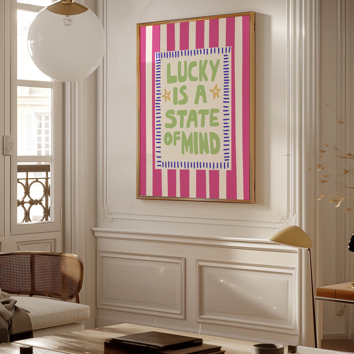 Lucky Is a State of Mind Quote Print