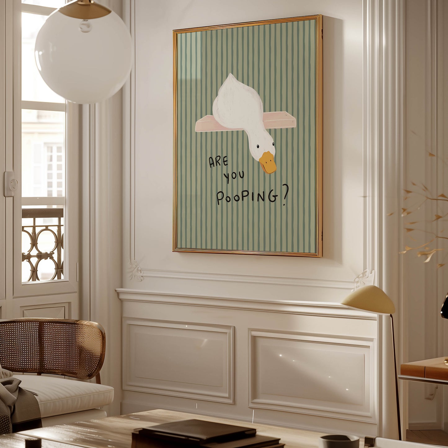 Are You Pooping? Funny Duck Bathroom Print