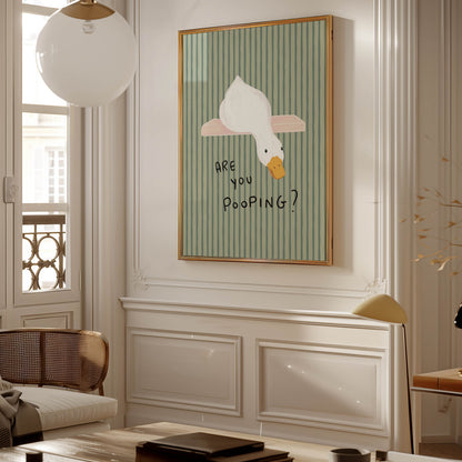 Are You Pooping? Funny Duck Bathroom Print