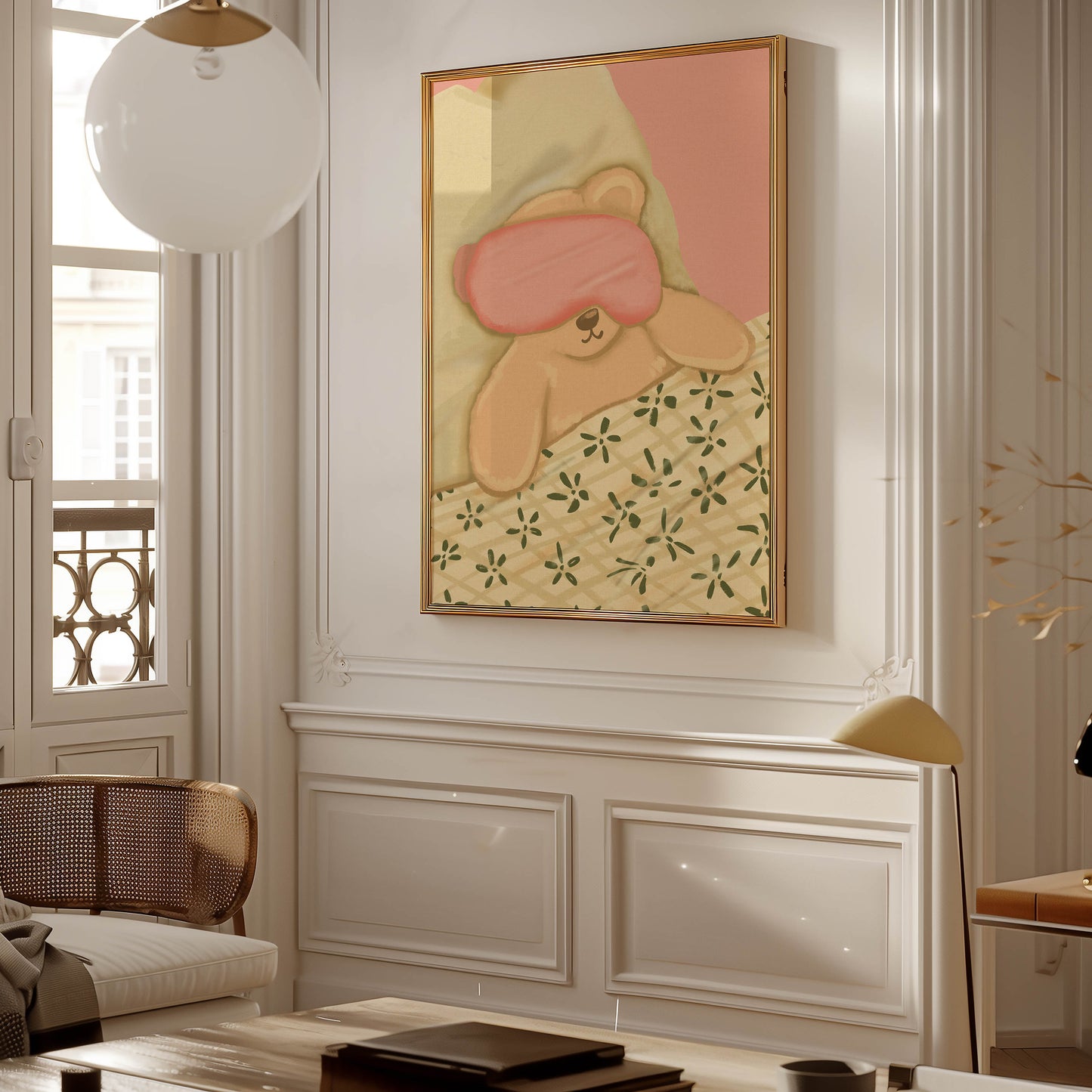 Sleepy Teddy Bear Print