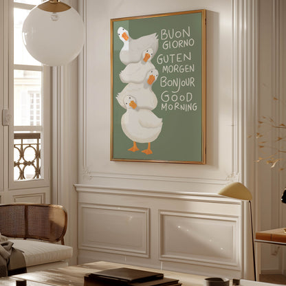 Good Morning Ducks Multilingual Print