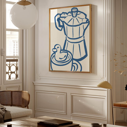 Moka Pot Duck Kitchen Print
