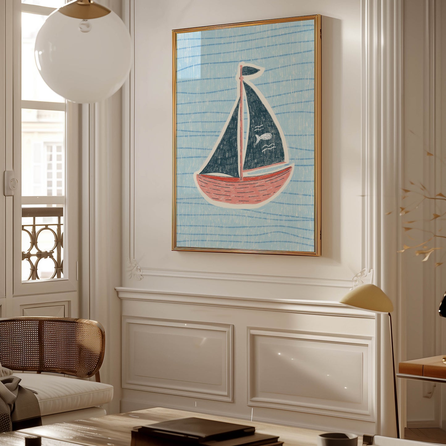Vintage Sailboat Nursery Print