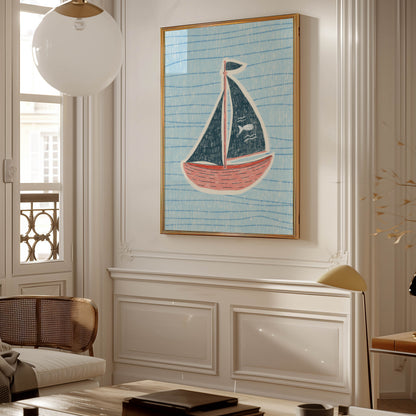 Vintage Sailboat Nursery Print