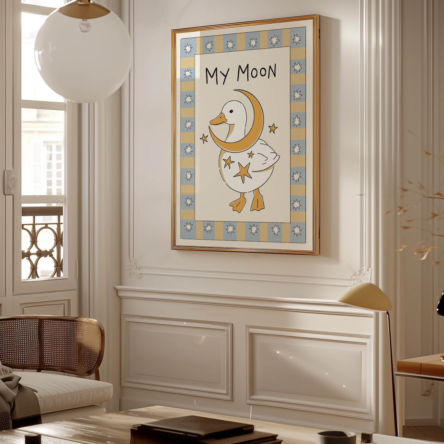 My Moon Duck Nursery Print