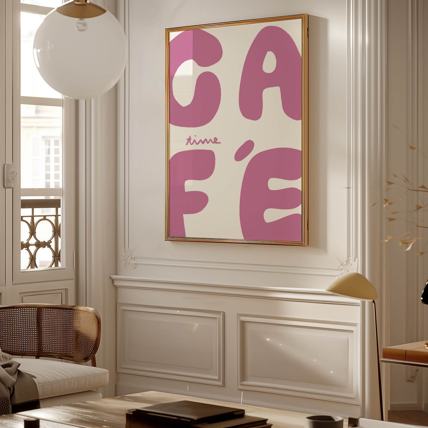 Café Time Pink Typography Print