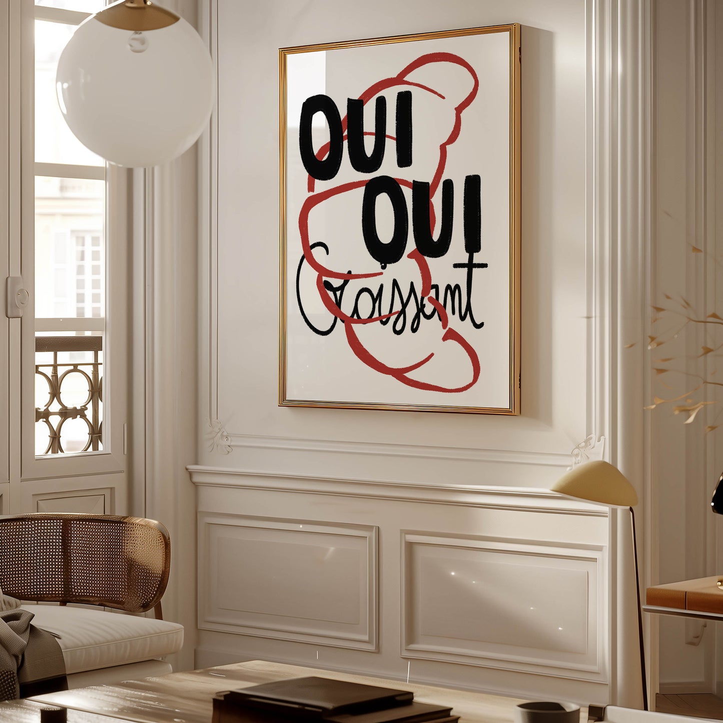 Oui Oui Croissant Kitchen Print