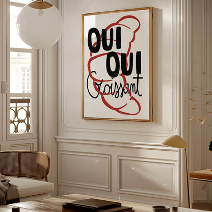 Oui Oui Croissant Kitchen Print