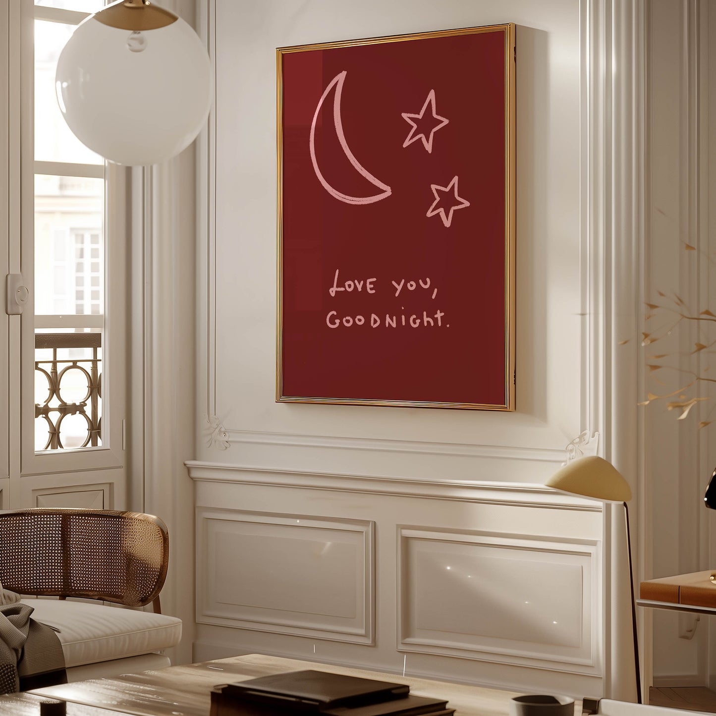 Love You, Goodnight Typography Print