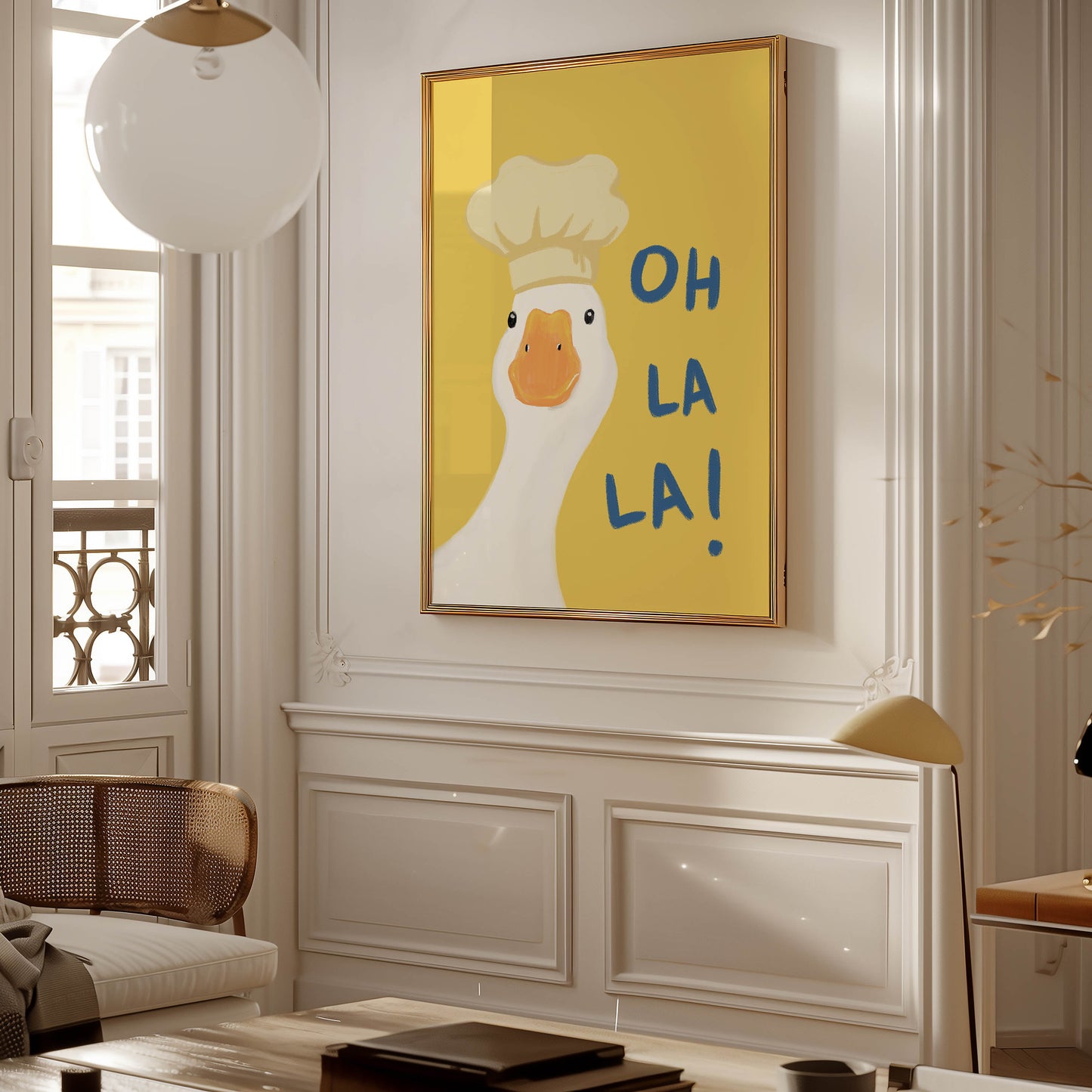 Oh La La Chef Goose Print