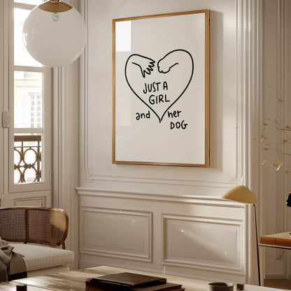 Just a Girl and Her Dog Print