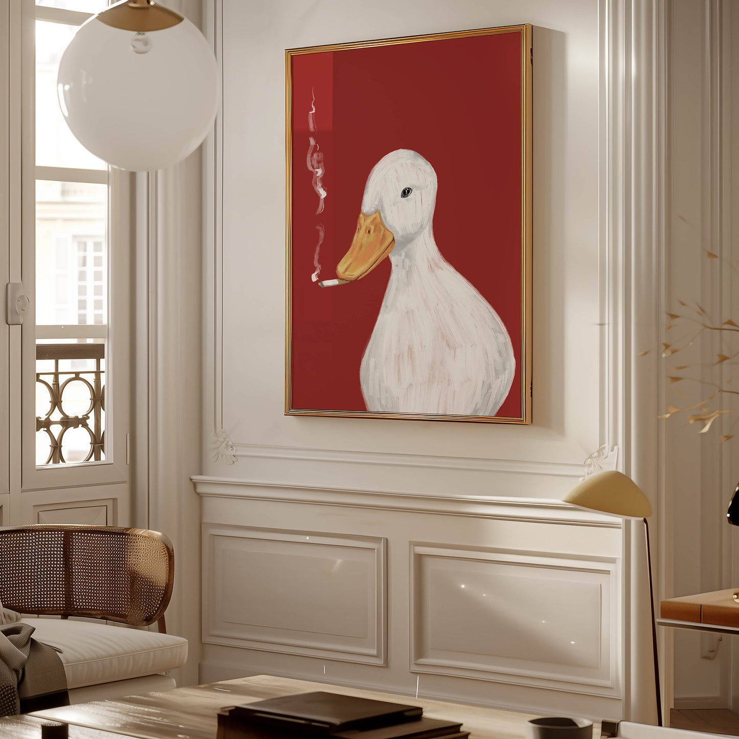 Smoking Duck Art Print