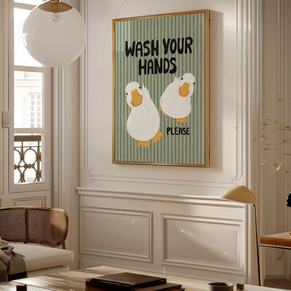 Wash Your Hands Duck Bathroom Print