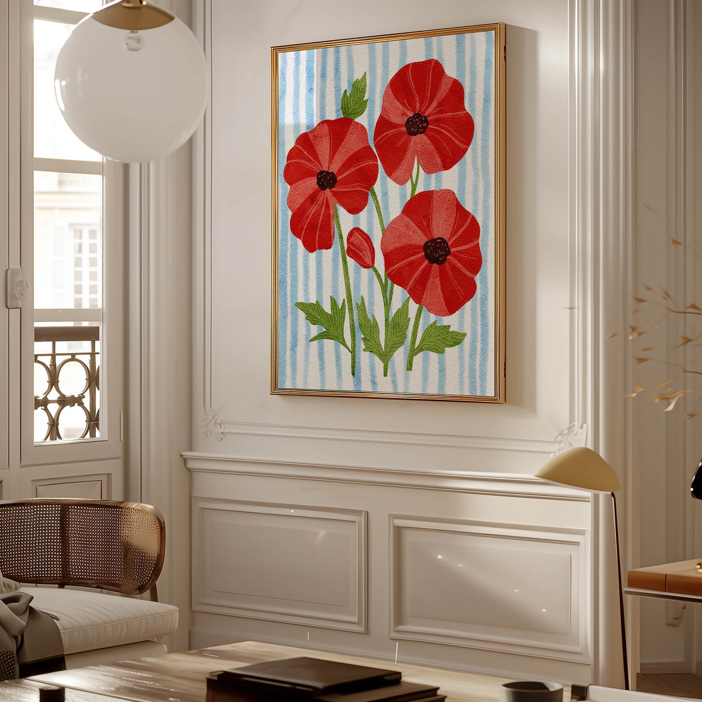 Red Poppy Floral Wall Art Print