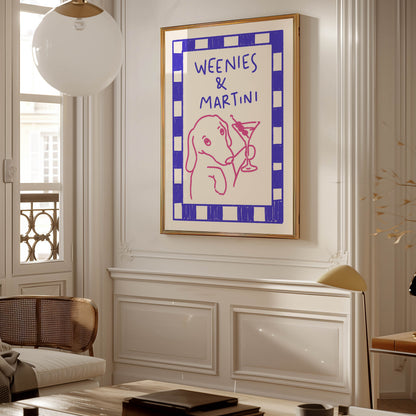 Weenies & Martinis Dachshund Quote Print