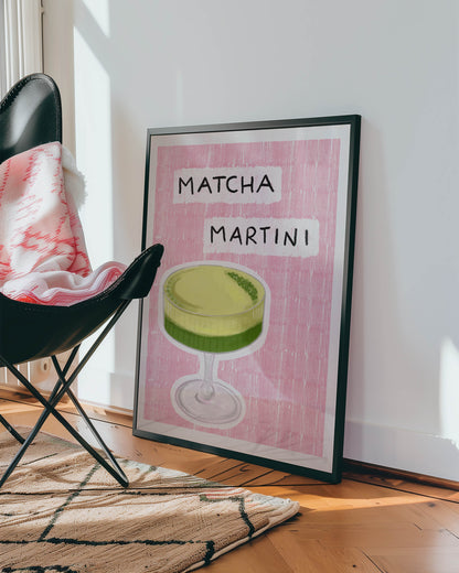 Matcha Martini Pink Kitchen Print