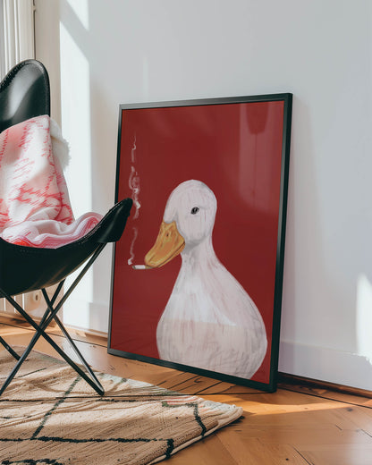 Smoking Duck Art Print