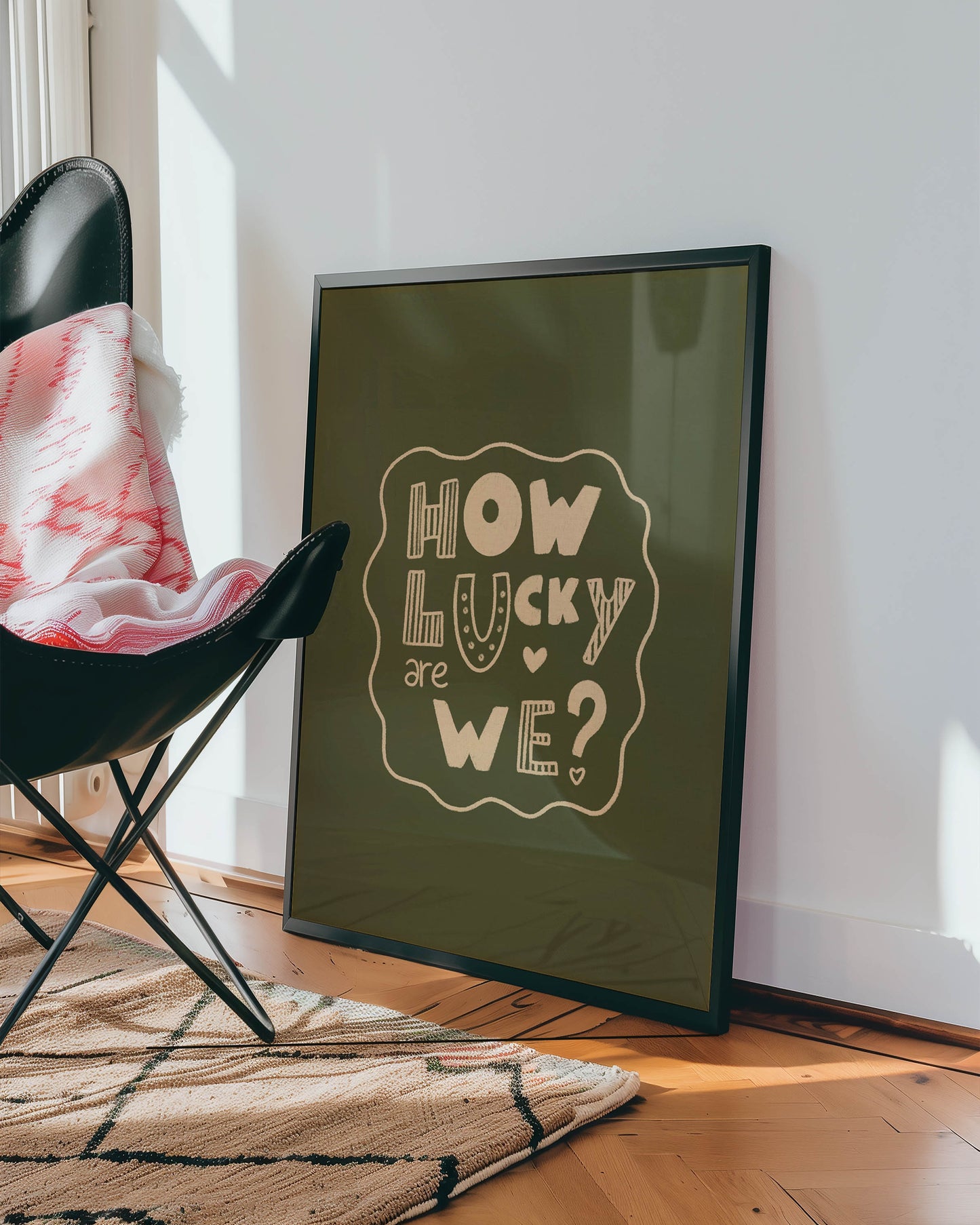 How Lucky Are We? Playful Quote Print